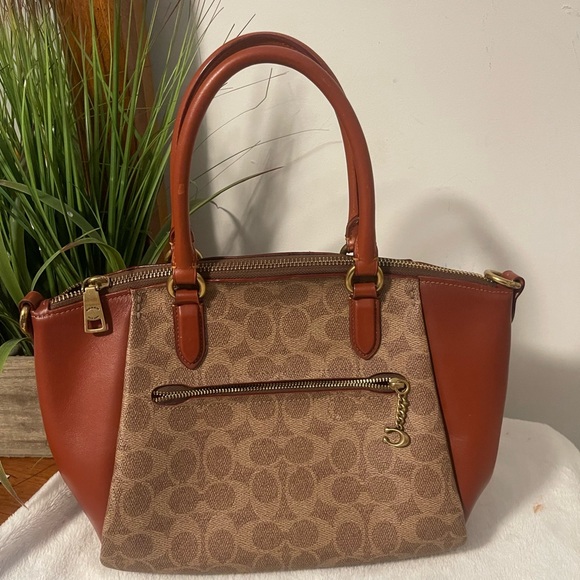 Coach Handbags - Coach Brown and Tan Signature Satchel